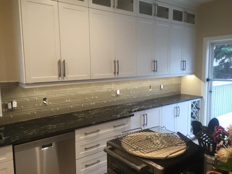 Kitchen Backsplash project in Blackburn Edmonton by The Tile Experts