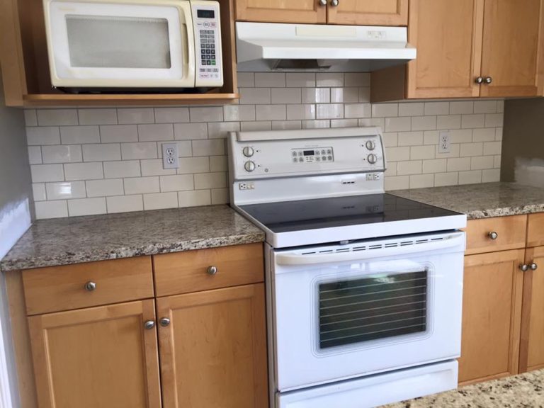 Kitchen Backsplash project in Sherwood Park Edmonton by The Tile Experts