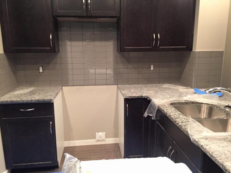 Kitchen Backsplash project in Mcconachie Edmonton by The Tile Experts