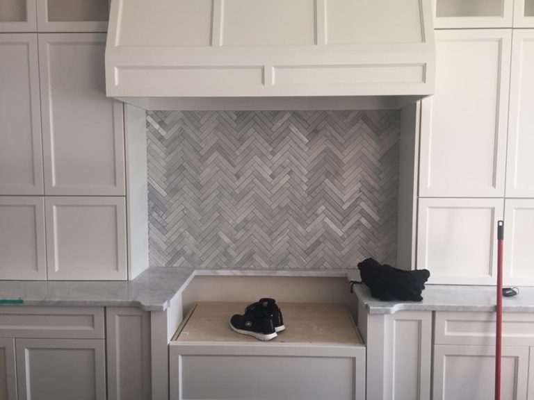 Kitchen Backsplash project in Glenora Edmonton by The Tile Experts