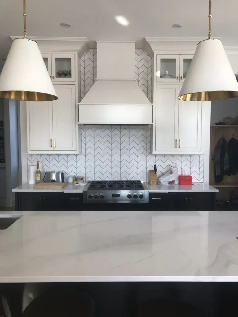 amazing looking chevron mosaic tile in glenora home