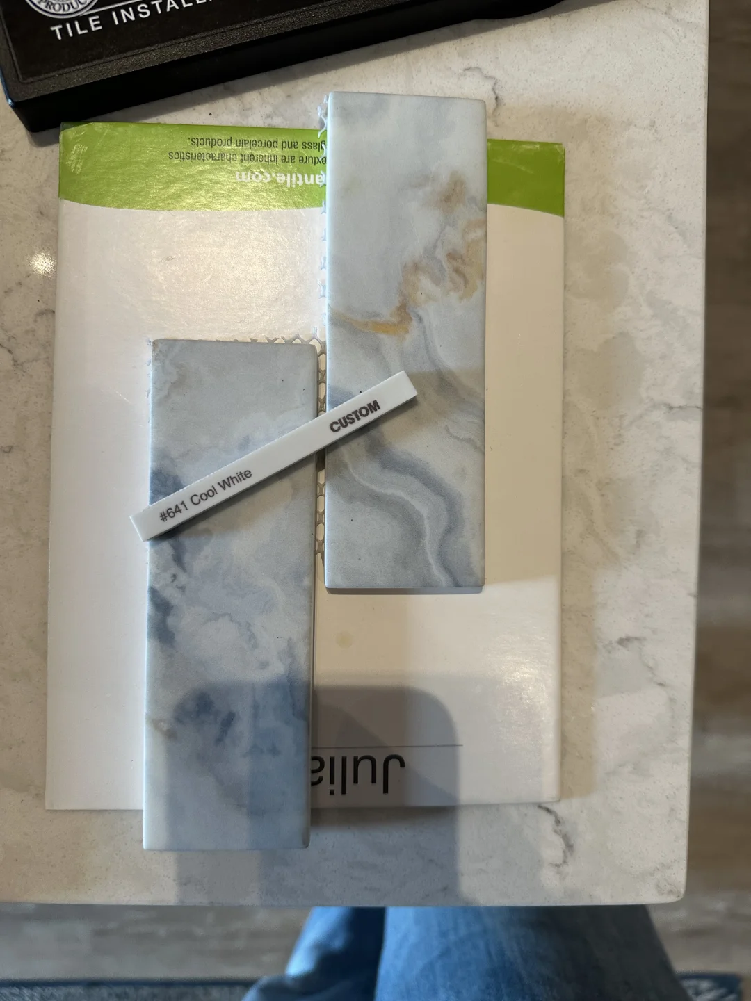 tile selection from partner supplier Julian tile and grout color cool white